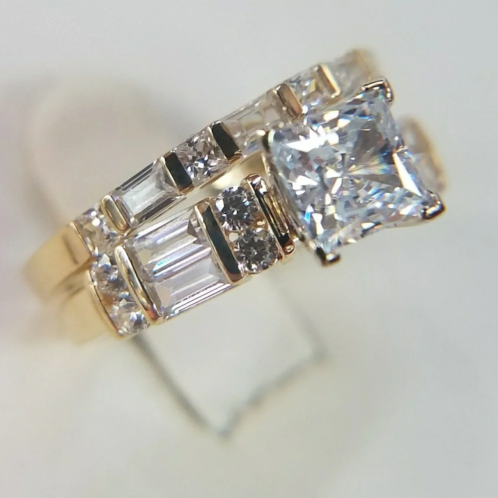 14k Solid Yellow Gold Engagement Ring only